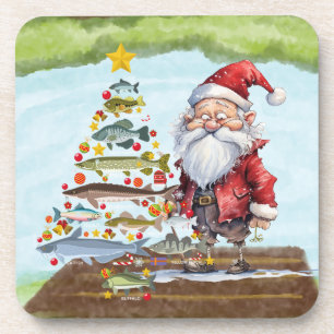 Weihnachten mit dem Weihnachtsmann Getränkeuntersetzer