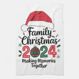 Weihnachten mit der Familie 2024 Gemeinsam Erinner Geschirrtuch