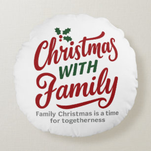 Weihnachten MIT der Familie – Glitter-Feiertagsdes Rundes Kissen