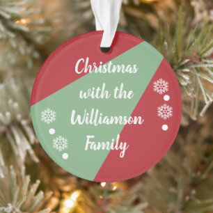 Weihnachten mit der Familie rot und grün Ornament