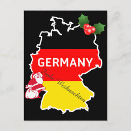 Weihnachten mit deutscher Karte, Flagge und Sankt