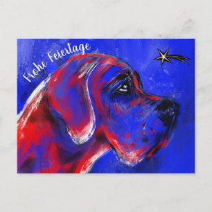 Weihnachten mit Doggen Porträt Postkarte