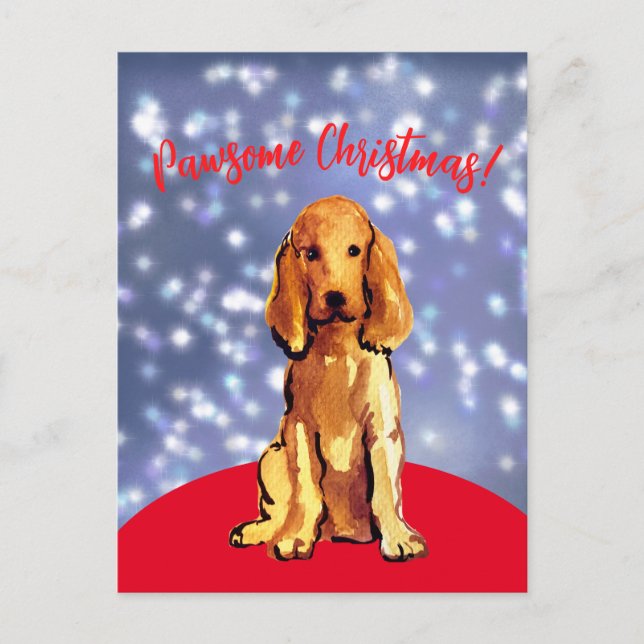 Weihnachten mit einem Cocker spaniel! Postkarte (Vorderseite)