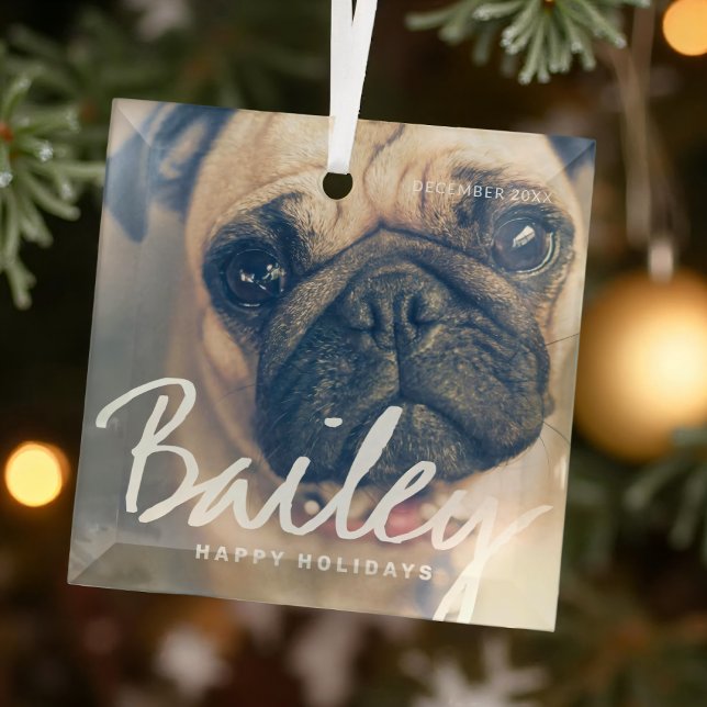 Weihnachten mit einfachem Happy Holiday Gruß Ornament Aus Glas (Von Creator hochgeladen)