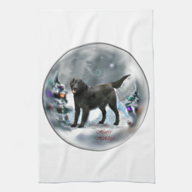 Weihnachten mit Flachbildschirm Geschirrtuch (Vertikal)