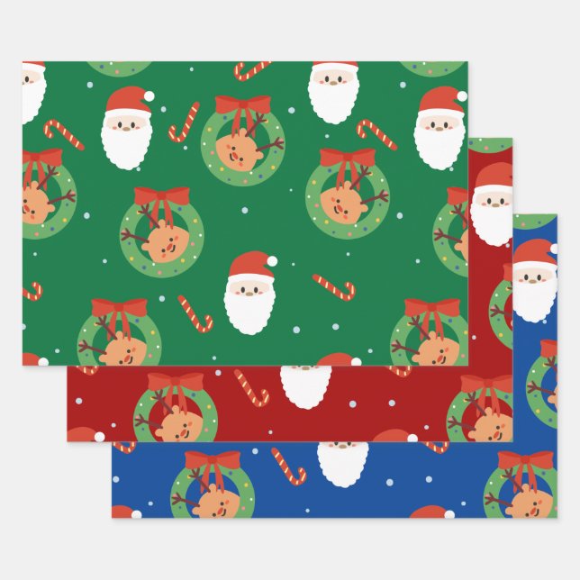 Weihnachten mit Freunden und Candy Canes Geschenkpapier Set (Set)