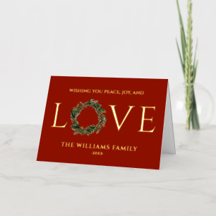 Weihnachten mit Frieden, Freude und Liebe in Rot