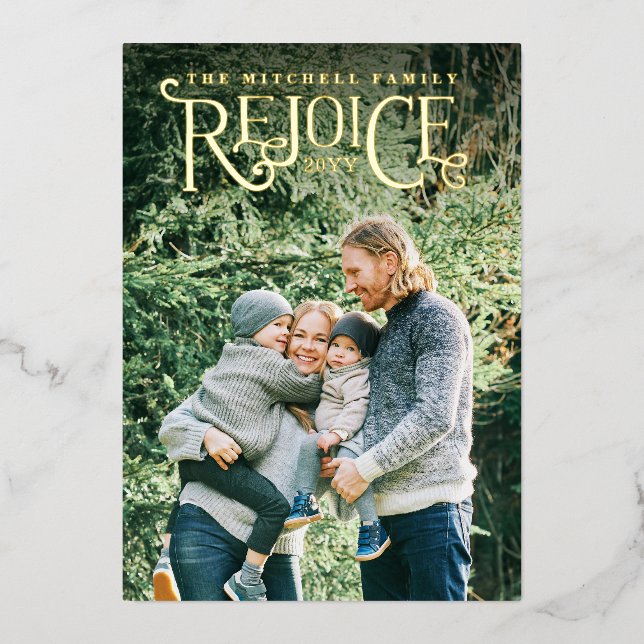 Weihnachten mit Handschrift Folien Feiertagskarte (Vorderseite)