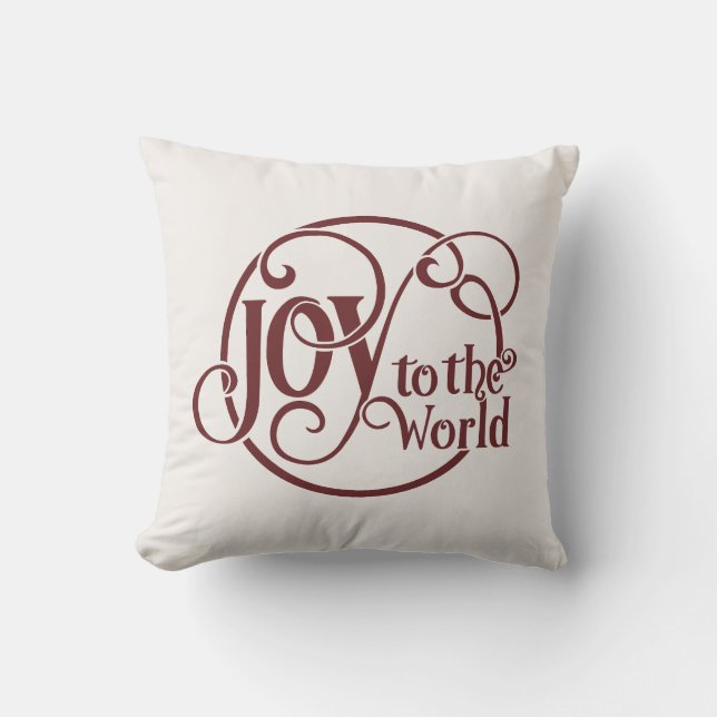 Weihnachten mit Handschrift: "Joy to the World" Kissen (Vorderseite)