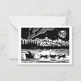 Weihnachten mit Hundeschlitten in der Arktis Mitteilungskarte