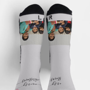 Weihnachten mit individueller Familie und zwei Fot Socken