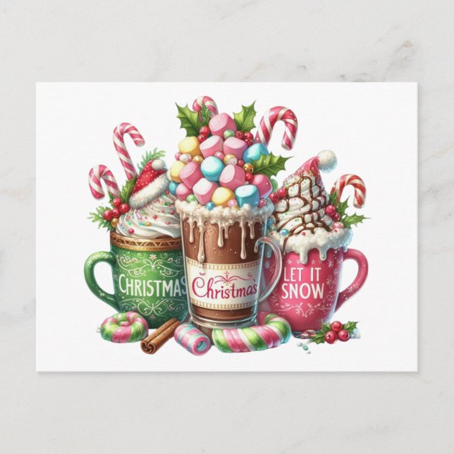 Weihnachten mit Kakao Postkarte (Vorderseite)