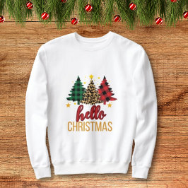 Weihnachten mit karierten Bäumen Sweatshirt