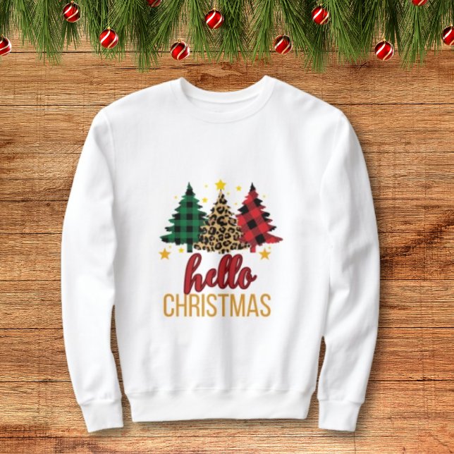 Weihnachten mit karierten Bäumen Sweatshirt (Von Creator hochgeladen)