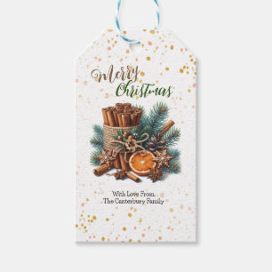 Weihnachten mit Kiefernjute und Zimtstangen  Geschenkanhänger