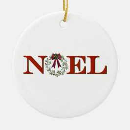Weihnachten mit Kranz Keramik Ornament