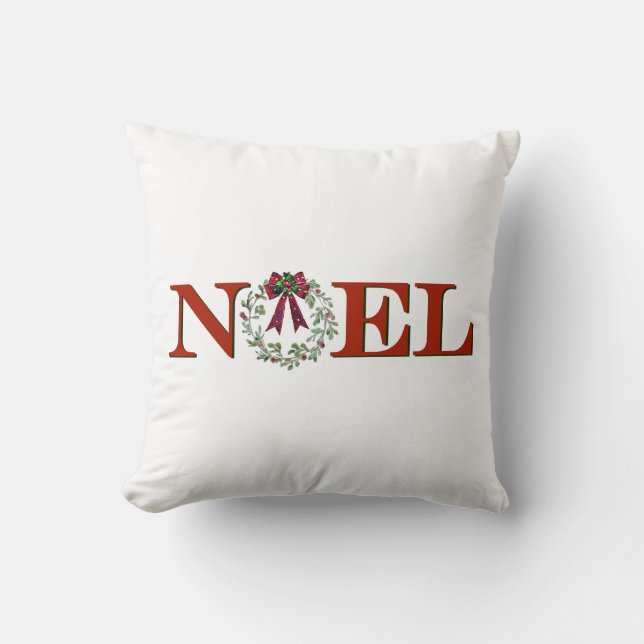Weihnachten mit Kranz Kissen (Vorderseite)