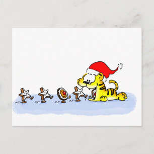 Weihnachten mit Kuscheltiger Postkarte