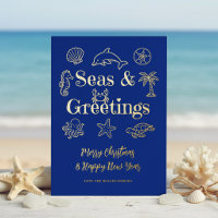 Weihnachten mit Küsten-Typografie "Meere & Grüße"