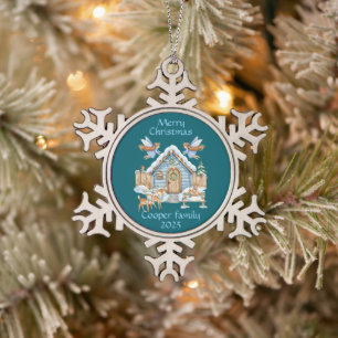 Weihnachten mit Laune Schneeflocken Zinn-Ornament