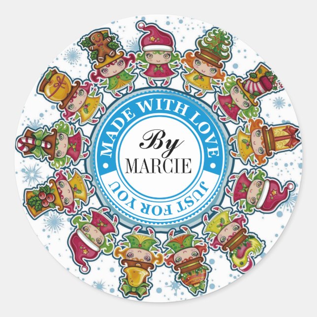 Weihnachten mit Liebe-Aufkleber - SRF Runder Aufkleber (Vorderseite)