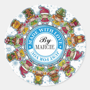 Weihnachten mit Liebe-Aufkleber - SRF Runder Aufkleber