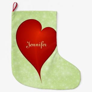 Weihnachten mit Liebe Light Green Heath Name Großer Weihnachtsstrumpf