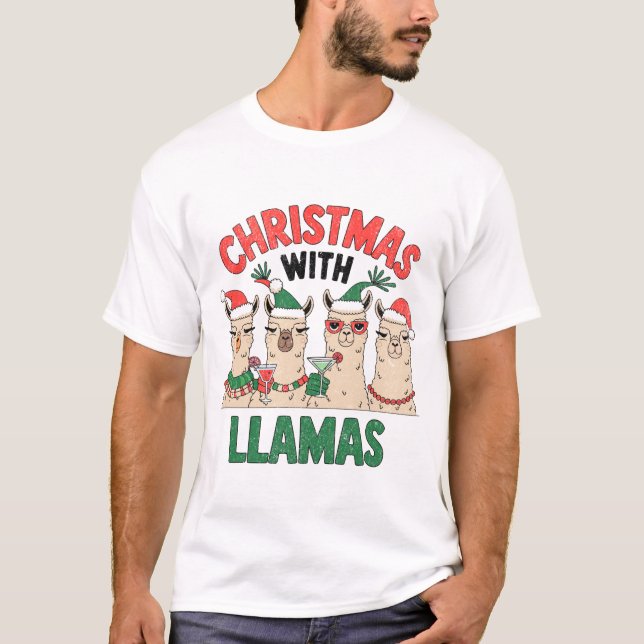 Weihnachten mit LLAMAS T-Shirt (Vorderseite)