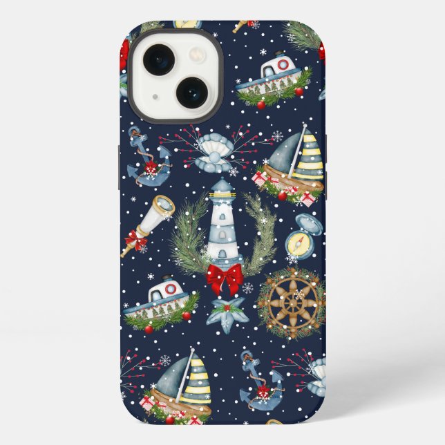 Weihnachten mit maritimem Touch iPhone Hülle (Rückseite)