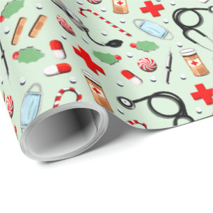 Weihnachten mit medizinischem Thema Geschenkpapier