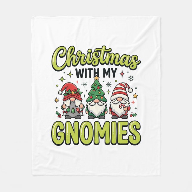 Weihnachten mit meinem Gnom-Design Fleecedecke (Vorderseite)
