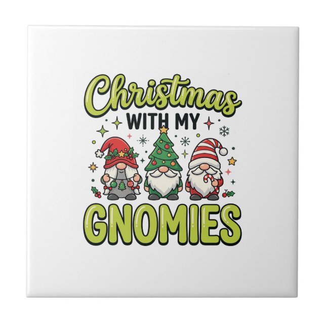 Weihnachten mit meinem Gnom-Design Fliese (Vorderseite)