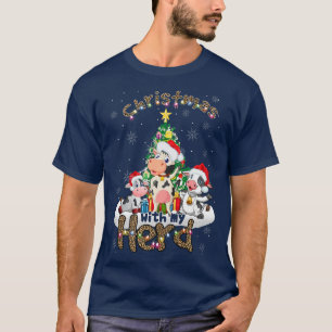 Weihnachten mit meinem Herde Kuh Rind Bauer Funny T-Shirt
