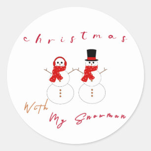 Weihnachten mit meinem Schneemann Süßer Weihnach Runder Aufkleber