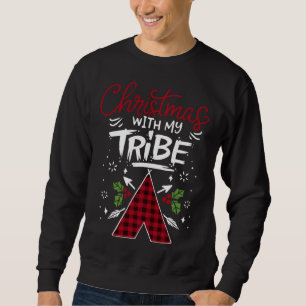 Weihnachten mit meinem Stamm Buffalo Karierte Fami Sweatshirt