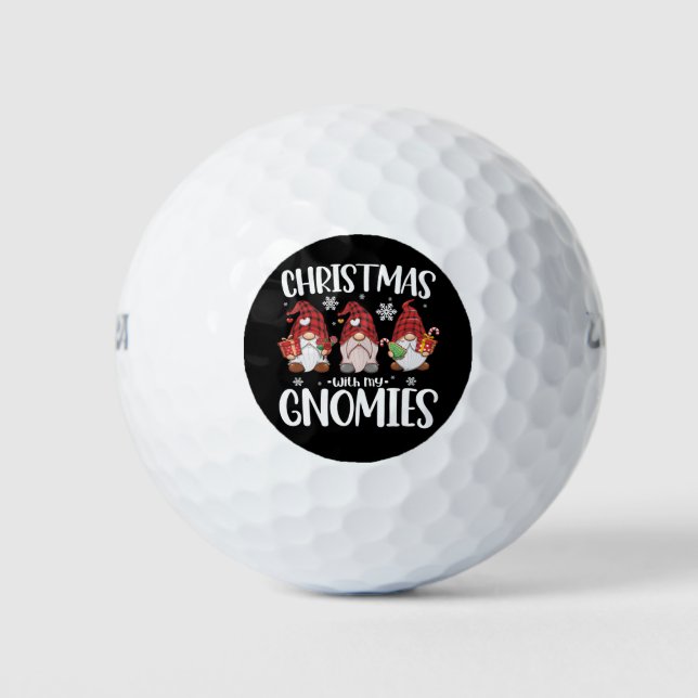 Weihnachten mit meinen Gnomen Buffalo Red Kariert  Golfball (Vorderseite)