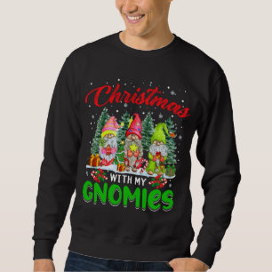 Weihnachten mit meinen Gnomen drei Weihnachtsbaume Sweatshirt