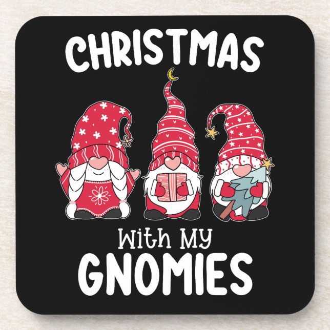 Weihnachten mit meinen Gnomen Holiday Gnome Getränkeuntersetzer (Vorderseite)