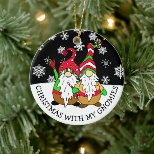 Weihnachten mit meinen Gnomen Keramik Ornament