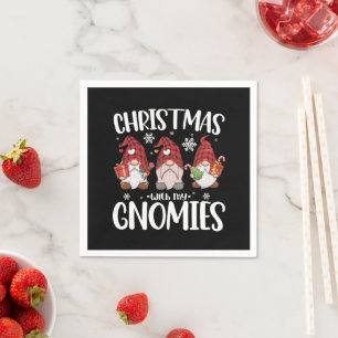 Weihnachten mit meinen Gnomies Buffalo Rot kariert Serviette