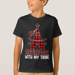 Weihnachten mit meinen Stämmen Xmas Buffalo Karier T-Shirt