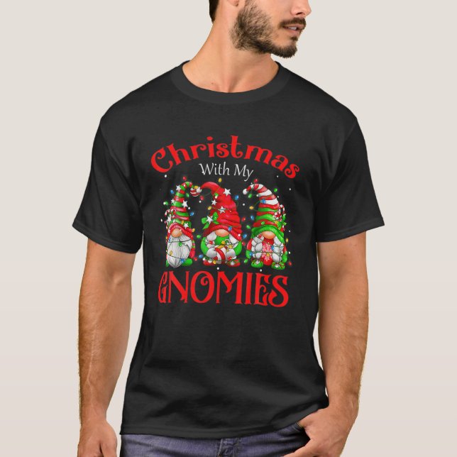 Weihnachten mit meiner Gnomenfamilie passt Xmas Pa T-Shirt (Vorderseite)