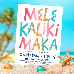 Weihnachten mit Mele Kalikimaka Tropical Typograph Einladung