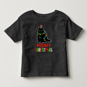 Weihnachten mit Mieze Xmas-Lichter schwarze Katzen Kleinkind T-shirt