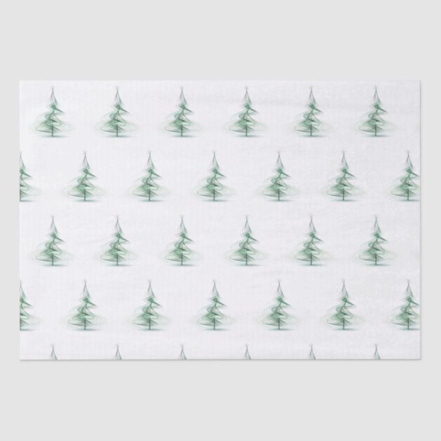 Weihnachten mit Minimalistischen Pinienbäumen Seidenpapier (Vorderseite)