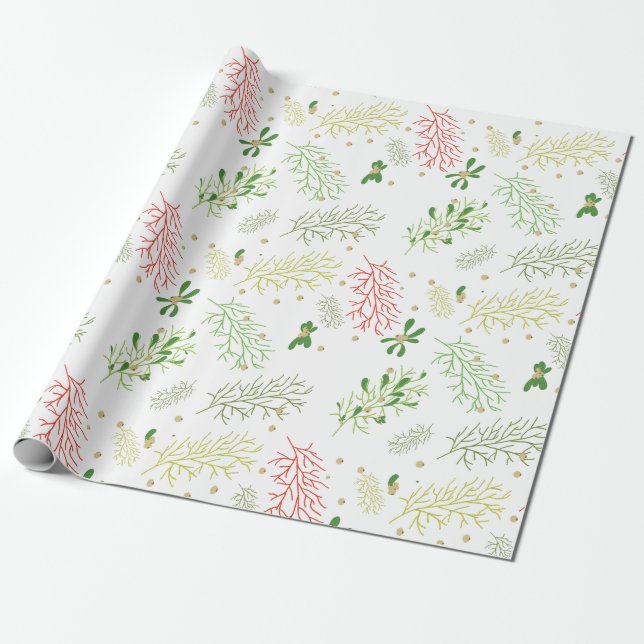 Weihnachten mit Mistletoe Geschenkpapier (Ungerollt)