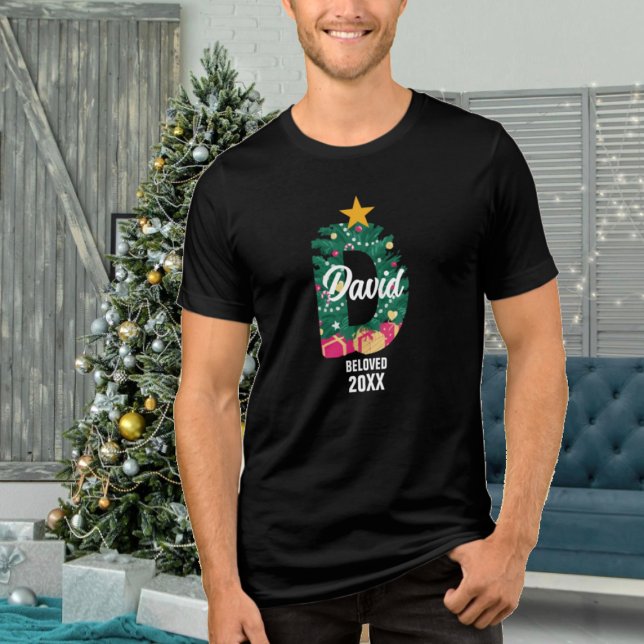 Weihnachten Mit Monogramm D Name Meanimg Tri-Blend Shirt (Von Creator hochgeladen)