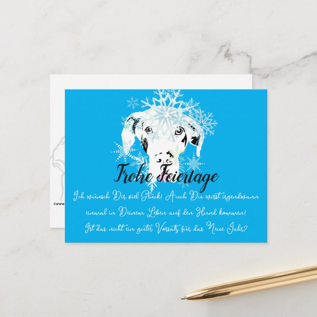 Weihnachten mit Neujahrsvorsatz-Postkarte Postkarte (Vorderseite/Rückseite Beispiel)