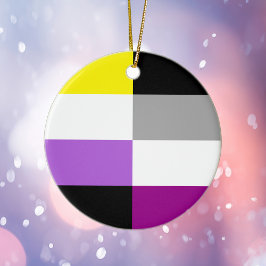 Weihnachten mit nicht binärem asexuellen Dualstolz Keramik Ornament