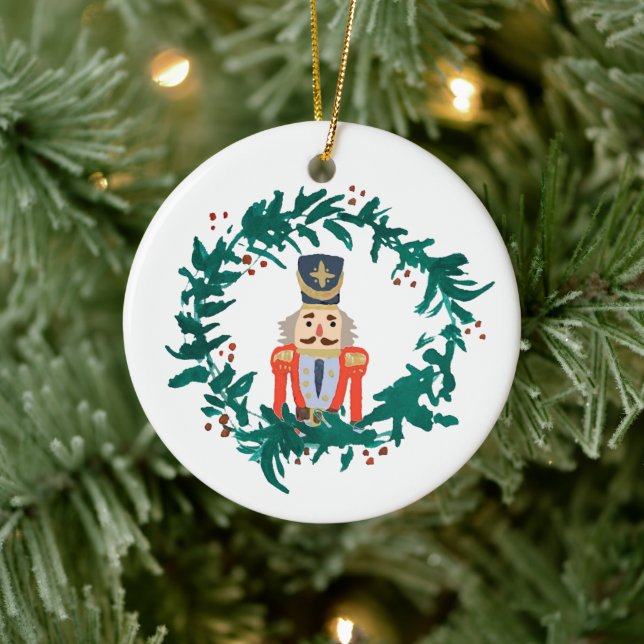 Weihnachten mit Nutcracker-Kränzen Keramik Ornament (Baum)